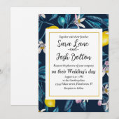 Lemontakken met bloesems en fruituitnodigingen kaart (Voorkant / Achterkant)