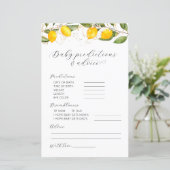 Lemonvoorspellingen en adviesspel Baby shower (Staand voorkant)