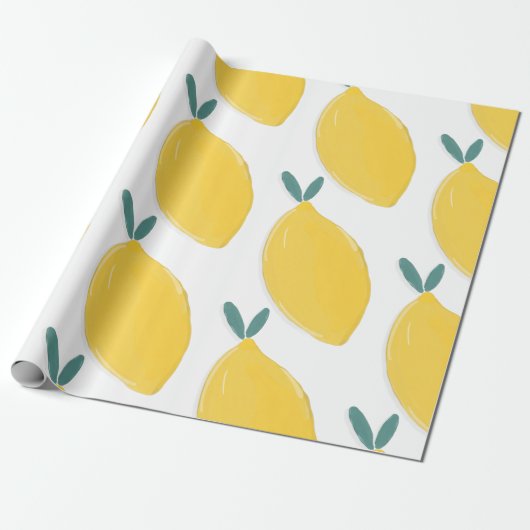 Lemonvruchtpatroon Cadeaupapier (Uitgerold)