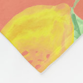 Lemonvruchtpatroon geel en perzikroze fleece deken (Hoek)