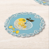 Lemony Blue AI kunst Kartonnen Onderzetters (Gekanteld)