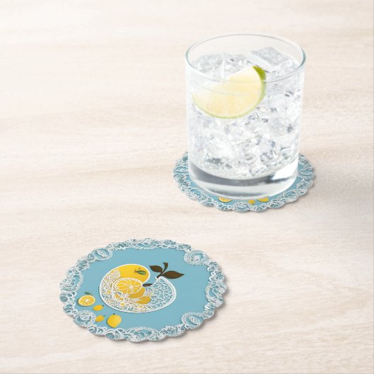 Lemony Blue AI kunst Kartonnen Onderzetters (Insitu)