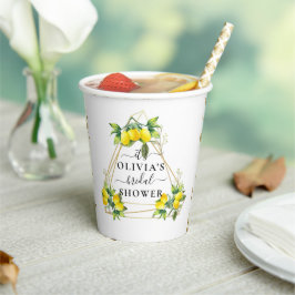 Lemony Elegante Gouden Geometrische Bruiloftsshowe Papieren Bekers