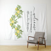 Lemony groen bruiloft welkom wandkleed (In Situ (horizontaal))