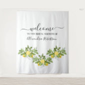 Lemony groen bruiloft welkom wandkleed (Voorkant)