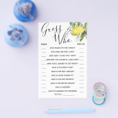 Lemony Guess Wie Vrijgezellenfeest spelkaart Flyer (Enkel)