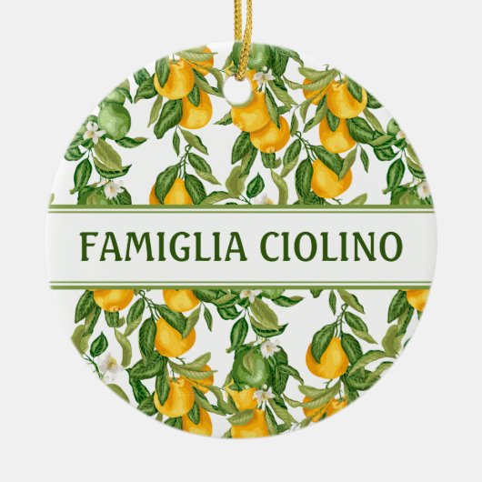 Lemony Lemons Keramisch Ornament (Voorkant)