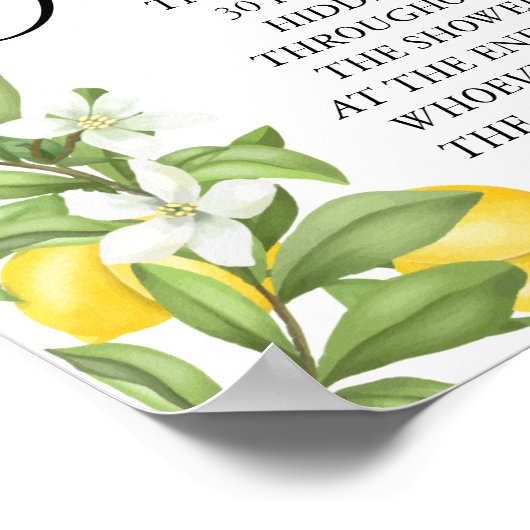 Lemony Ring vrijgezellenfeest spel teken Poster (Hoek)