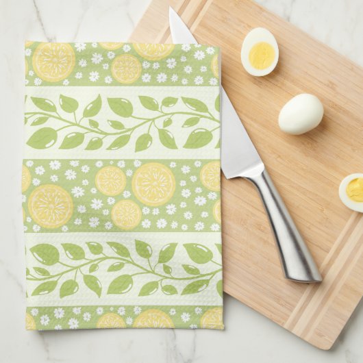 Lemony Vines Kitchen Towel Theedoek (Quarter Fold)