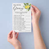 Lemony Wat bruidegom zeggen Vrijgezellenfeest spel Flyer (Hand)