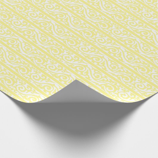 Lemony Yellow Swirls Pattern Wrapping Paper Cadeaupapier (Hoek)