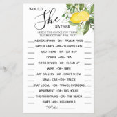 Lemony Zou Ze liever douchen spel kaart (Voorkant)