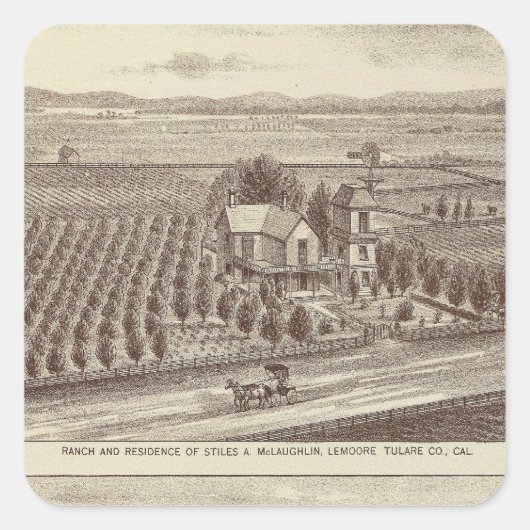 Lemoore, Armona ranches Vierkante Sticker (Voorkant)