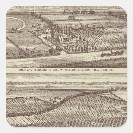 Lemoore, Armona ranches Vierkante Sticker (Voorkant)