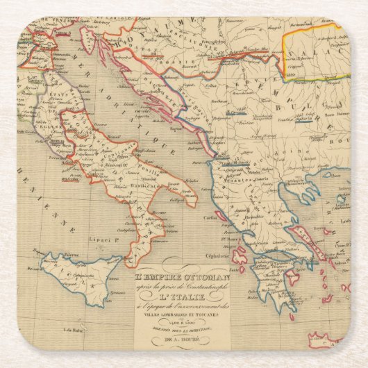 L'Empire Ottoman, l'Italie, 1400 a 1500 Kartonnen Onderzetters (Voorkant)