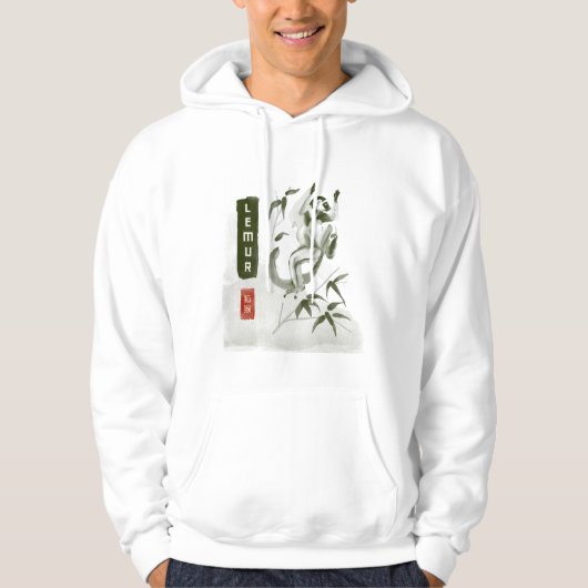 LEMUR 狐 Japanse stijl sumi-e Hoodie (Voorkant)