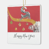 Lemur ande Holiday Keramisch Ornament (Links)
