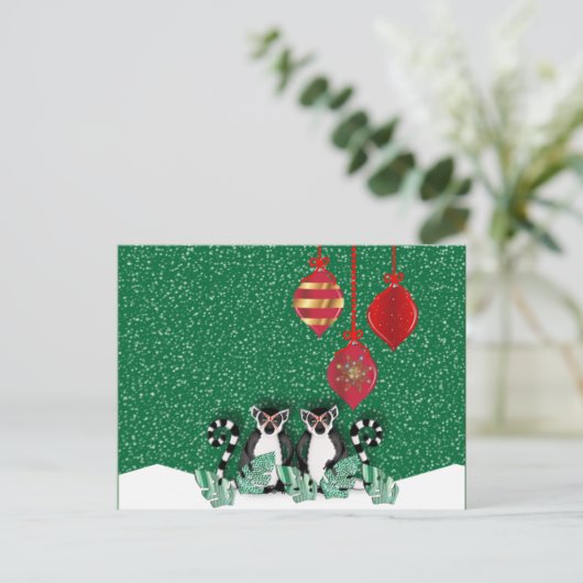 LEMUR CHRISTMAS BRIEFKAART (Staand voorkant)