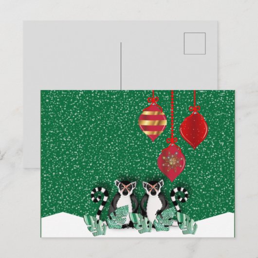 LEMUR CHRISTMAS BRIEFKAART (Voorkant / Achterkant)