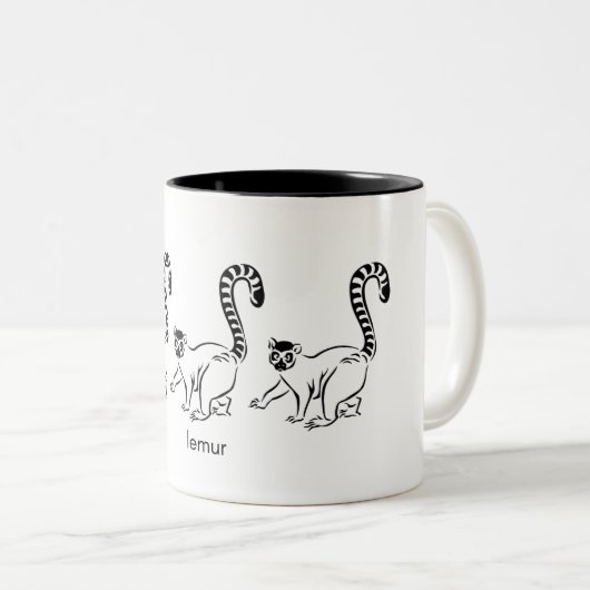 Lemur Coffee Cup Tweekleurige Koffiemok (Voorkant rechts)