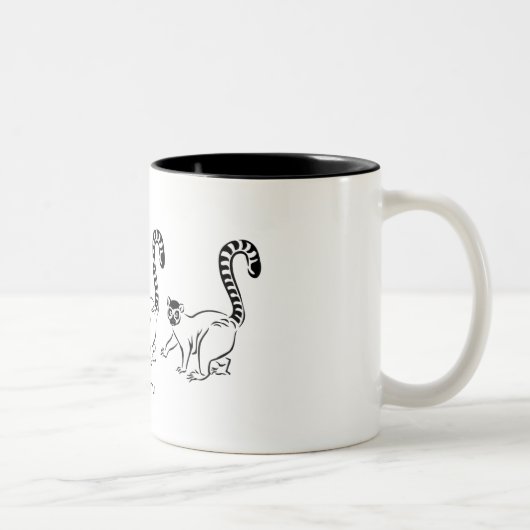 Lemur Coffee Cup Tweekleurige Koffiemok (Rechts)