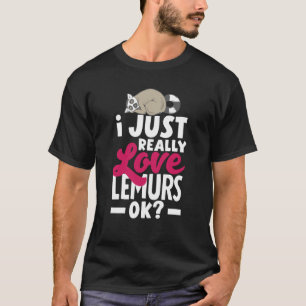 Lemur dier Ik hou gewoon echt van Lemurs T-shirt