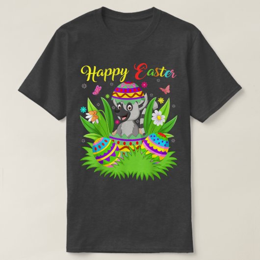 Lemur Dierenvriend Floral Easter Egg Funny Lemur E T-shirt (Design voorkant)