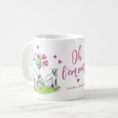 Lemur en Tulpen Romantische Liefde Grappige Pun Te Koffiemok (Voorkant links)