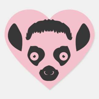 Lemur Face Silhouette Hart Sticker
