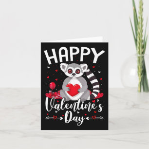 Lemur Holding Heart houdt van gelukkige Valentijns Kaart