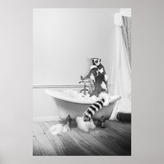 Lemur in badposter poster (Voorkant)