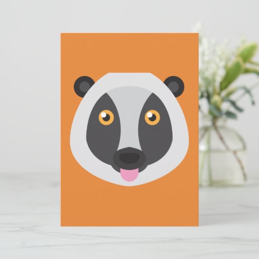 Lemur Invitation Kaart (Staand voorkant)