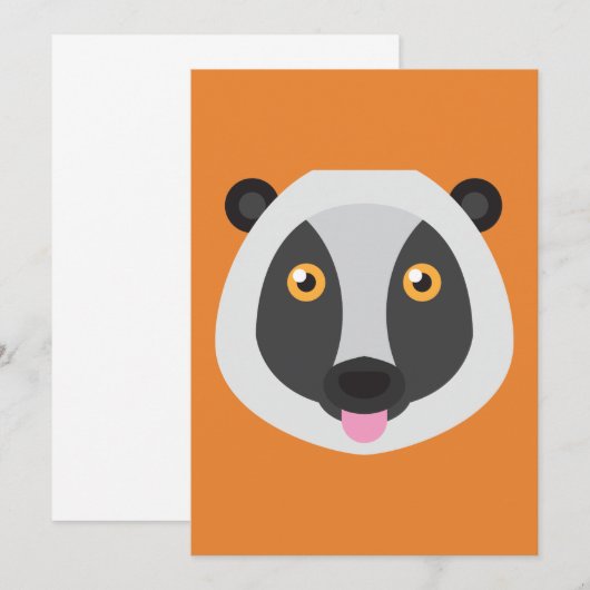 Lemur Invitation Kaart (Voorkant / Achterkant)