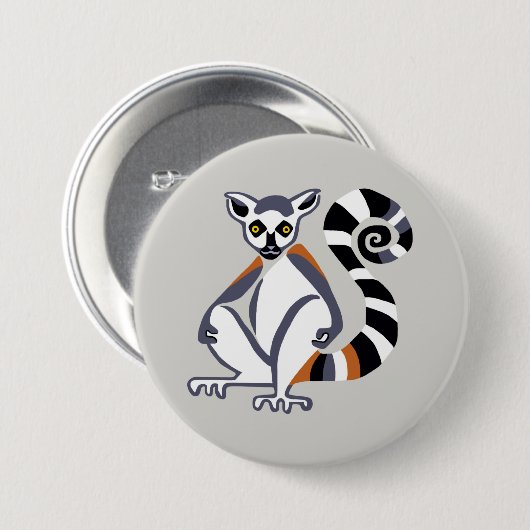 Lemur - knop ronde button 7,6 cm (Voorkant /achterkant)