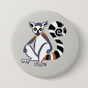 Lemur - knop ronde button 7,6 cm