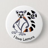 Lemur - knop ronde button 7,6 cm (Voorkant)