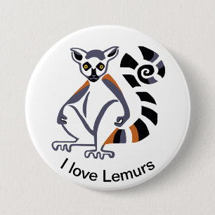 Lemur - knop ronde button 7,6 cm