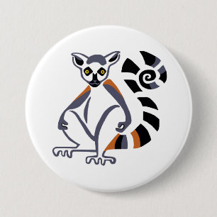 Lemur - knop ronde button 7,6 cm