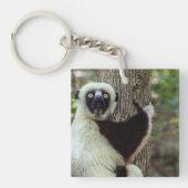 Lemur knuffelt een boom sleutelhanger (Voorkant)