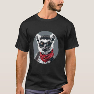 Lemur Kunstwerk Zonnebril Madagascar Monkey Portre T-shirt