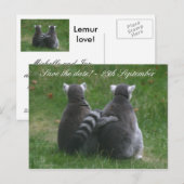 Lemur liefde! ... Sla de datum op! Aankondigingskaart (Voorkant / Achterkant)