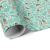 Lemur love mint leaves cadeaupapier (Rol Hoek)
