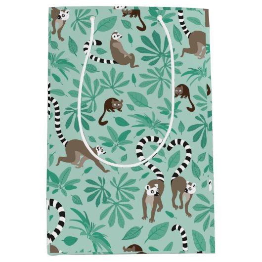 Lemur love mint leaves medium cadeauzakje (Voorkant)