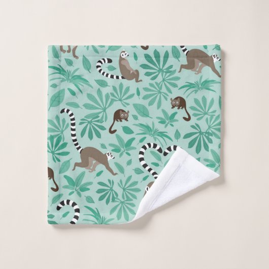 Lemur love mint leaves washandje (Wasdoekje)