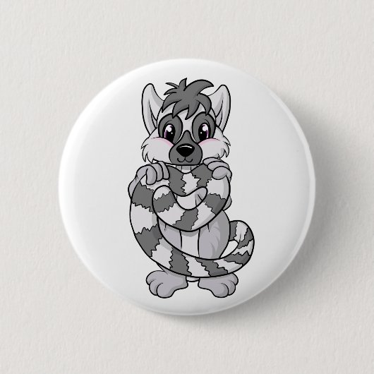 Lemur Love. Ronde Button 5,7 Cm (Voorkant)