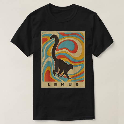  Lemur Lover Animal Retro Style T-shirt (Design voorkant)