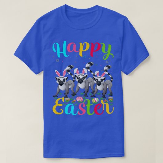 Lemur Lover Funny Easter Bunny Lemur Happy Eas T-shirt (Design voorkant)