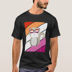 Lemur met de geprezen lesbische vlag LGBTQ-groep A T-shirt