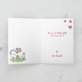 Lemur met Tulpen Romantische Liefde Grappige Valen Feestdagen Kaart (Binnen)