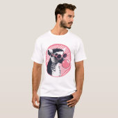 Lemur met zonnebril en bubble gum t-shirt (Voorkant volledig)